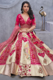 Silk Cream Beige Bridesmaid Wear Lehenga with Dori embroidery