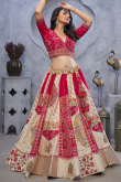 Silk Cream Beige Bridesmaid Wear Lehenga with Dori embroidery