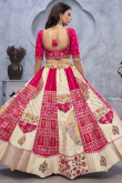 Silk Cream Beige Bridesmaid Wear Lehenga with Dori embroidery