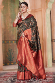 Silk Dark Green Weaved Handloom Saree