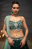 Silk Dori Embroidered Dark Green Flared Style Lehenga