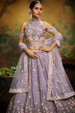 Silk Dori Embroidered Light Purple Panelled Style Lehenga