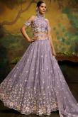 Silk Dori Embroidered Light Purple Panelled Style Lehenga