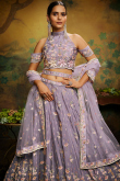 Silk Dori Embroidered Light Purple Panelled Style Lehenga