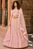 Silk Embroidered Bridesmaid Pink Lehenga