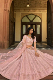 Silk Embroidered Bridesmaid Pink Lehenga