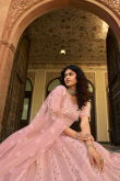 Silk Embroidered Bridesmaid Pink Lehenga