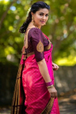 Silk Fuchsia Pink Zari Weaved Broad Border Saree