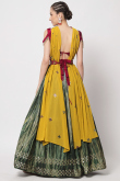Silk Green Printed Flared Style Lehenga