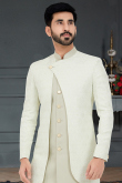 Silk Light Sage Green Men's Jacket Style Sherwani