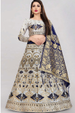 Silk Light Grey Woven Zari Lehenga