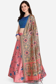Silk Light Pink Digital print A-Line Style Lehenga