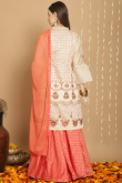Silk Lurex Thread Weaved Salmon Orange Lehenga 