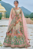 Silk Multi Color Beads Embroidered Panelled Style Lehenga