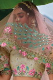 Silk Multi Color Beads Embroidered Panelled Style Lehenga