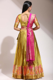 Silk Mustard Yellow A Line Weaved Lehenga 