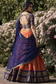Silk Orange Woven Zari A-line style Lehenga
