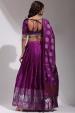 Silk Purple Woven Zari Flared Style Lehenga