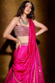 Silk Rani Pink Embroidered Flared Style Bollywood Lehenga 