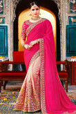 Magenta pink Silk Saree With Silk Blouse