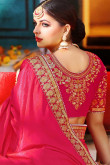 Magenta pink Silk Saree With Silk Blouse