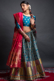 Silk Sea Blue with Woven Zari