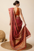 Silk Weaved Maroon Broad Border Saree 
