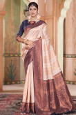 Silk Weaved White Handloom Saree