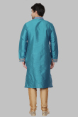Sky Blue Dupion Silk Dori Embroidered Men's Kurta Churidar