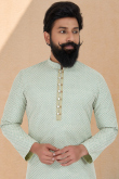 Sky Blue Georgette Embroidered Men Kurta Pajama