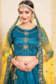Sky Blue Satin Lehenga With Satin Choli