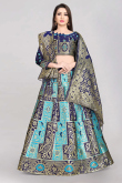 Sky Blue Silk Floor Length Lehenga