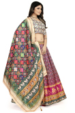 Soft Silk Magenta Pink Flared Style Printed Lehenga