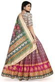 Soft Silk Magenta Pink Flared Style Printed Lehenga
