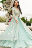 Soft Silk Pastel Mint Blue With Embroidered Choli 
