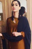 Sonam Kapoor Taffeta Silk Dusty Orange Churidar Suit for Wedding & Party