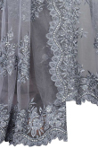 Steel Grey Sangeet Stone Embroidered Saree in Net