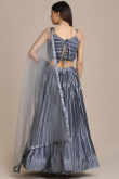 Steel Grey Satin Lehenga