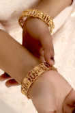 Stone Studded Gold-Plated Traditional Kada