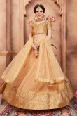 Stone Work Dark Beige Wedding Lehenga