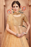 Stone Work Dark Beige Wedding Lehenga