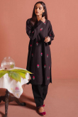 Stone Work Embroidered Pashmina Dusty Black Trouser Suit