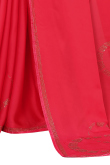Stone Work Satin Party Wear Saree In Red Color