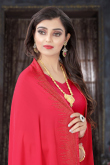 Satin Georgette Ruby Pink Saree