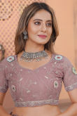 Stylist Dusty Mauve Dori Embroidered Saree in Net 