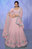 Taffy Pink Georgette Embroidered Lehenga For Bridesmaid 