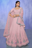Taffy Pink Georgette Embroidered Lehenga For Bridesmaid 