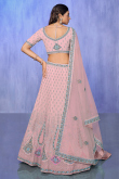 Taffy Pink Georgette Embroidered Lehenga For Bridesmaid 
