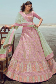 Taffy Pink Georgette Embroidered Lehenga