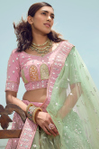 Taffy Pink Georgette Embroidered Lehenga